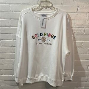 Gold Hinge White Crewneck NWT